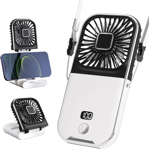 Hand-Held Portable Fan Mini Rechargeable Phone Holder