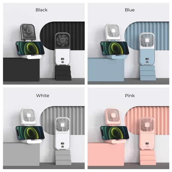 Hand-Held Portable Fan Mini Rechargeable Phone Holder