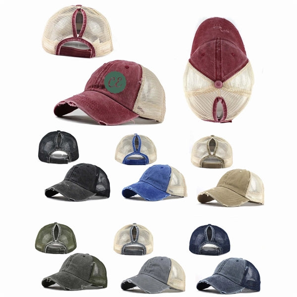 Ponytail Backless Mesh Cap