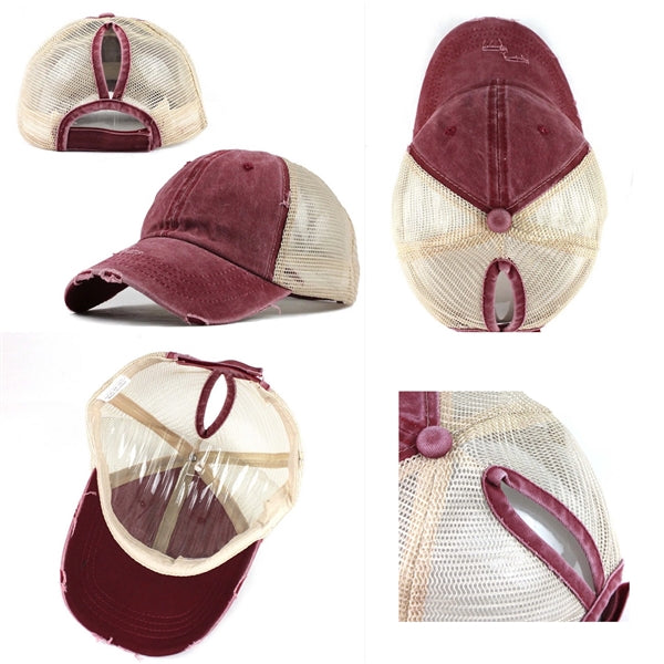 Ponytail Backless Mesh Cap