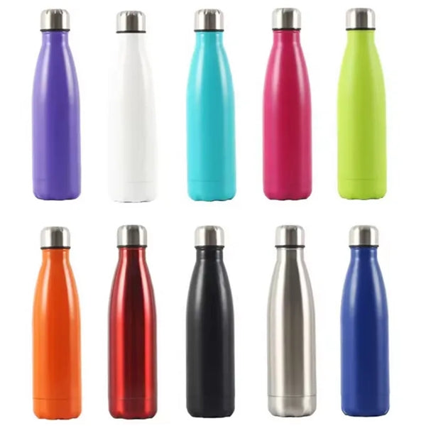 17oz Cola Shaped Insulated Stainless Steel Water Bottle