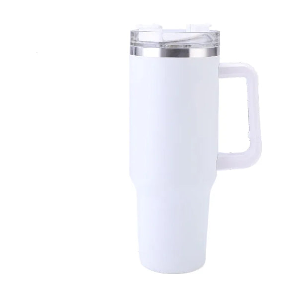 40 oz Stainless Steel Tumbler with Handle and Straw Lid