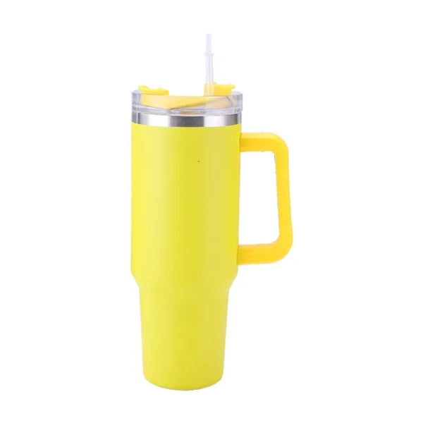 40 oz Stainless Steel Tumbler with Handle and Straw Lid
