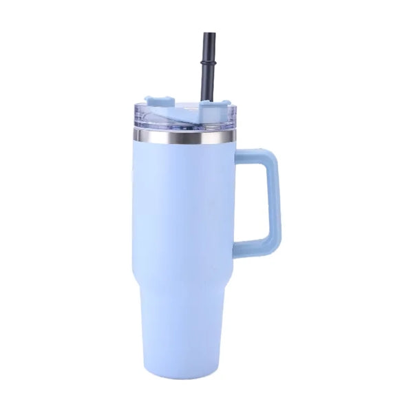 40 oz Stainless Steel Tumbler with Handle and Straw Lid