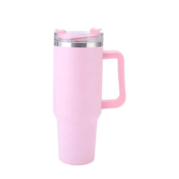 40 oz Stainless Steel Tumbler with Handle and Straw Lid