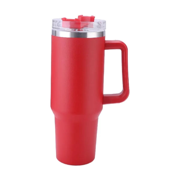 40 oz Stainless Steel Tumbler with Handle and Straw Lid