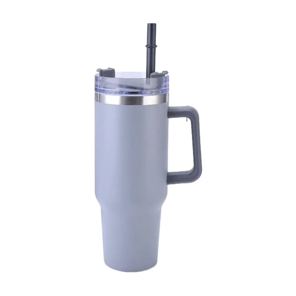 40 oz Stainless Steel Tumbler with Handle and Straw Lid