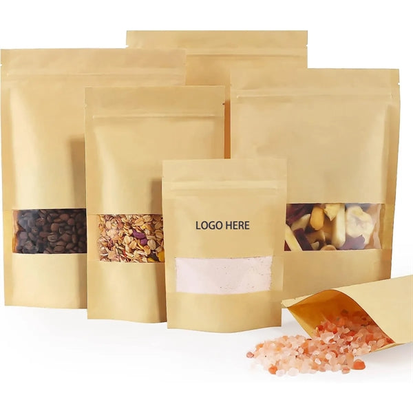 5.9" x 8.6" Kraft Paper Bags with Transparent Window