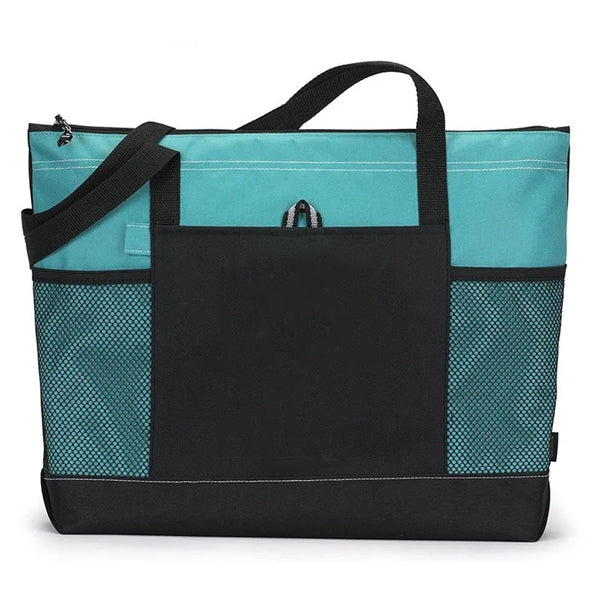 Oxford Tote Bag With Two Mesh Pockets