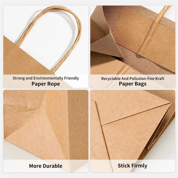 8x4.25x10.5 Kraft Paper Shopping Bag
