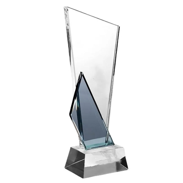 Crystal Trophy Award Plaque
