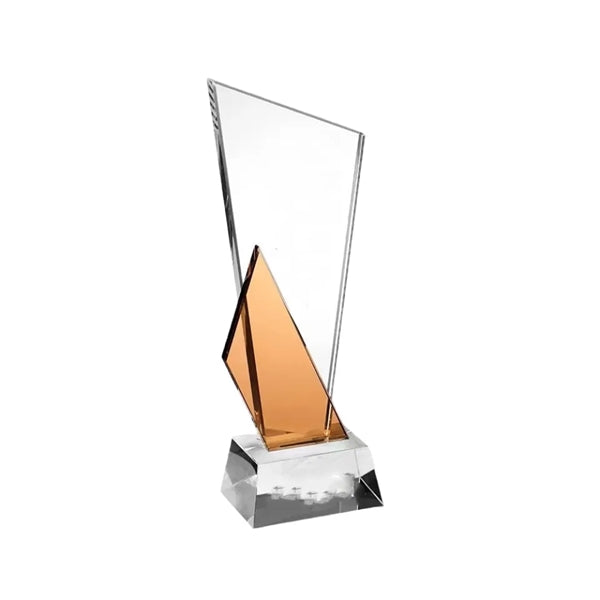 Crystal Trophy Award Plaque