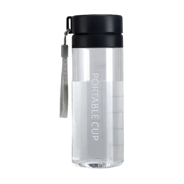 20oz Transparent Plastic Water Bottle Portable Rope Cup