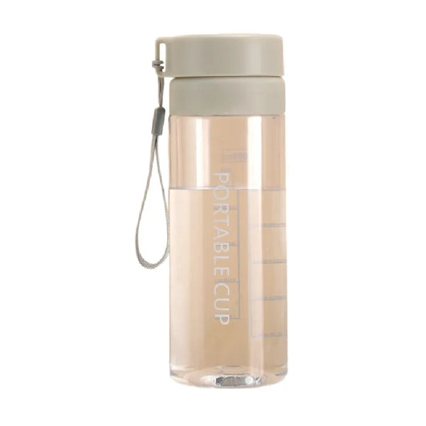 20oz Transparent Plastic Water Bottle Portable Rope Cup