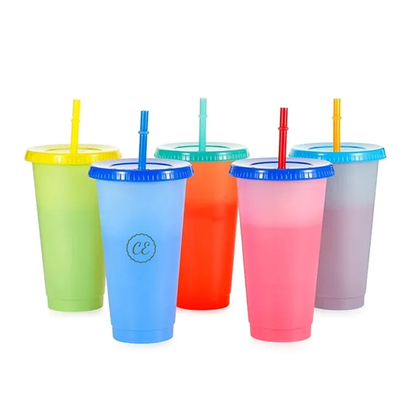 Color Change Tumbler with Straw