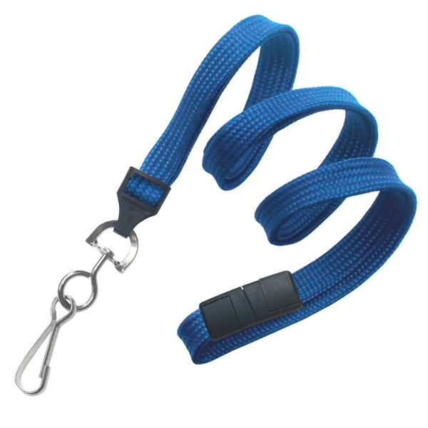 3/8" Blank Breakaway Lanyards with Swivel Hook, Flat Braided