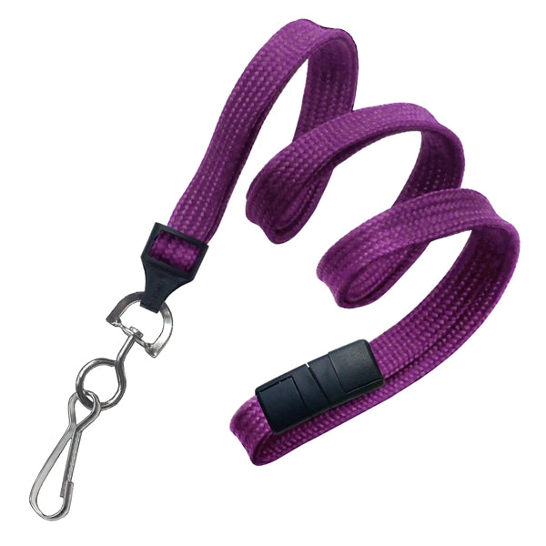 3/8" Blank Breakaway Lanyards with Swivel Hook, Flat Braided