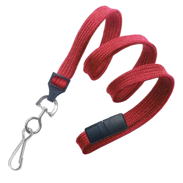 3/8" Blank Breakaway Lanyards with Swivel Hook, Flat Braided