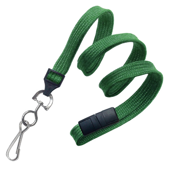 3/8" Blank Breakaway Lanyards with Swivel Hook, Flat Braided