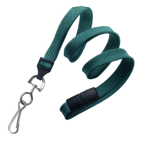 3/8" Blank Breakaway Lanyards with Swivel Hook, Flat Braided