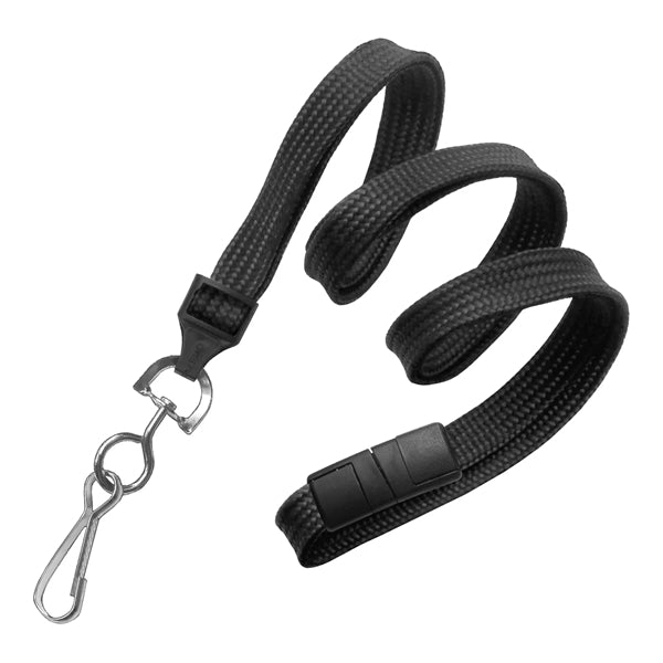 3/8" Blank Breakaway Lanyards with Swivel Hook, Flat Braided