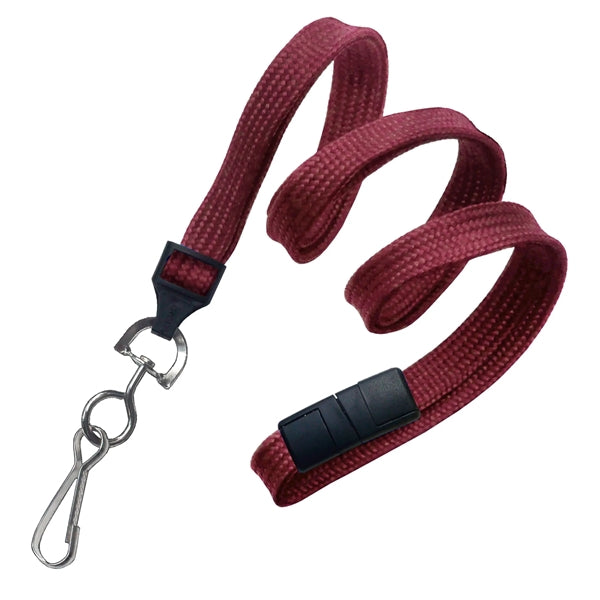 3/8" Blank Breakaway Lanyards with Swivel Hook, Flat Braided