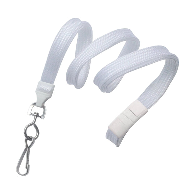 3/8" Blank Breakaway Lanyards with Swivel Hook, Flat Braided