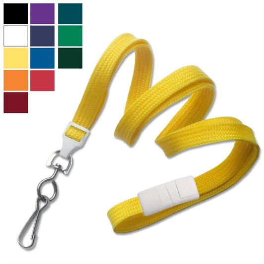 3/8" Blank Breakaway Lanyards with Swivel Hook, Flat Braided