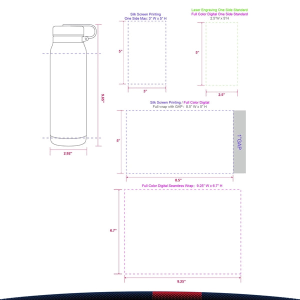 20 oz. Stainless Steel Travel Bottles