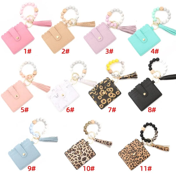 Wristlet Bracelet Keychain Pocket Credit Card Holder Purse