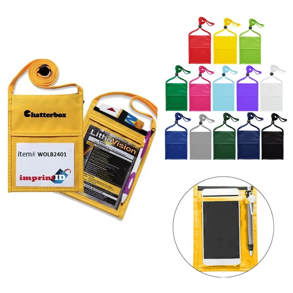 Logo Double Clear Window Event Badge Pouch Holder