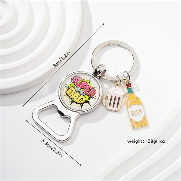 Beer Bottle Opener Keychain for Dad,Daddy Fathers Day Gift