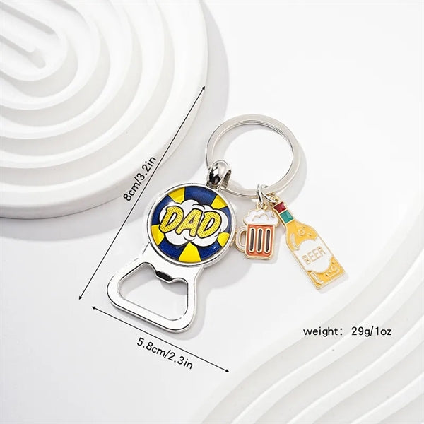 Beer Bottle Opener Keychain for Dad,Daddy Fathers Day Gift