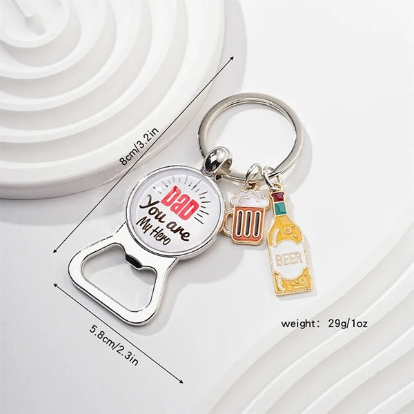 Beer Bottle Opener Keychain for Dad,Daddy Fathers Day Gift