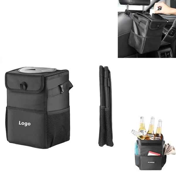 Collapsible Hanging Car Trash Can with Lid