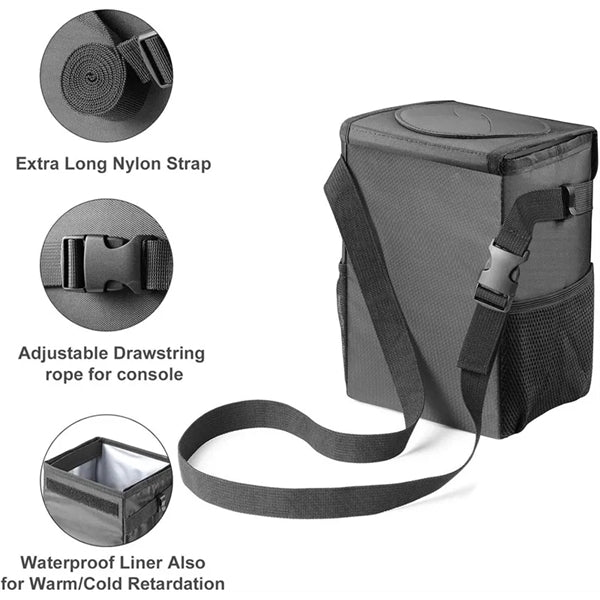Collapsible Hanging Car Trash Can with Lid