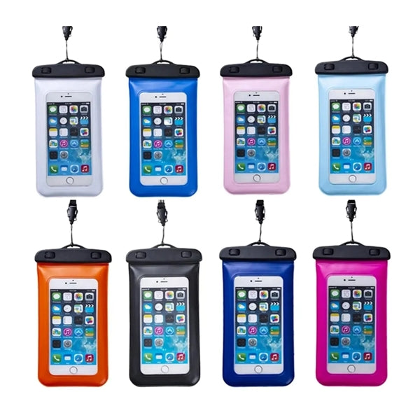 Built-in Sponge Waterproof Mobile Phone Pouch with Lanyard