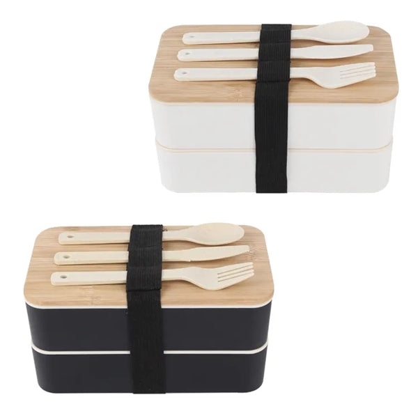 Bamboo Wood Lunch Box with Cutlery