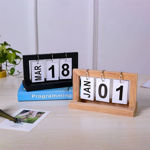 Wooden Desk Perpetual Calendar