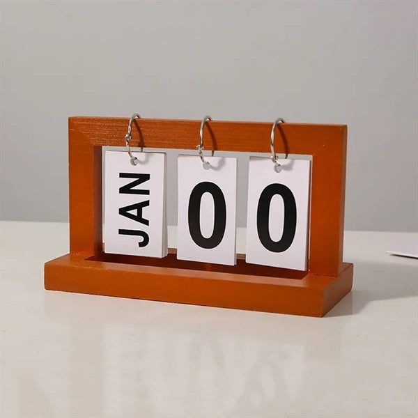 Wooden Desk Perpetual Calendar
