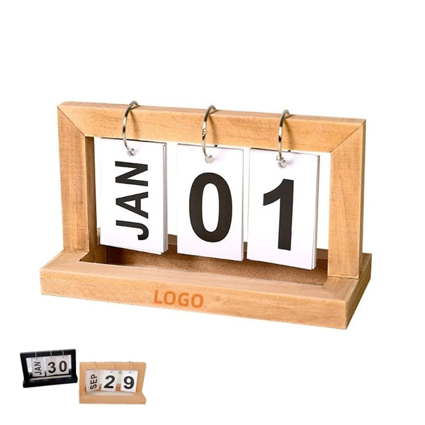 Wooden Desk Perpetual Calendar