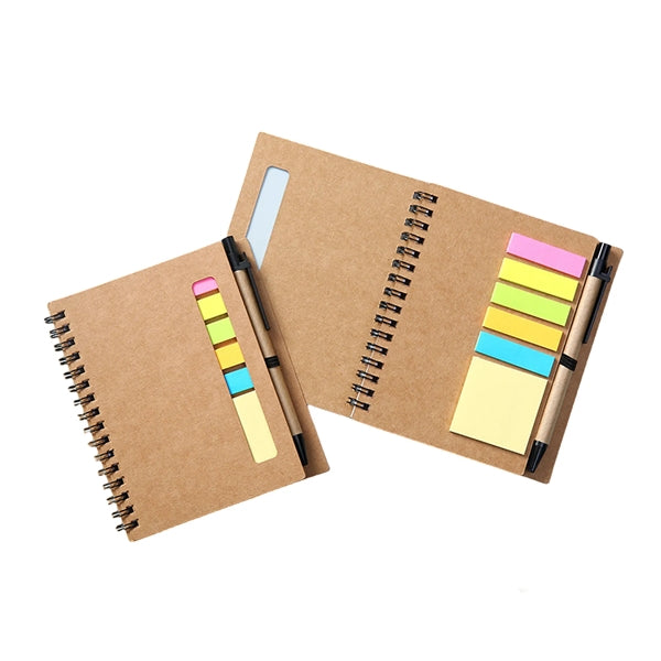 Spiral Notebook with Pen and Sticky