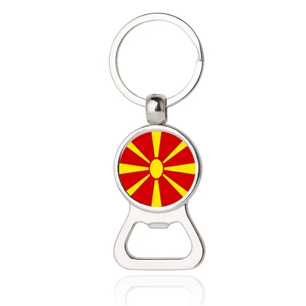 American Flag Beer Bottle Opener,Metal Glass Keychain