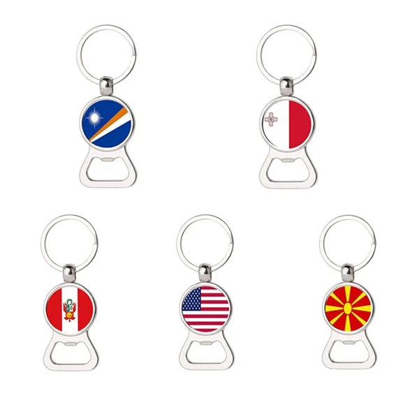 American Flag Beer Bottle Opener,Metal Glass Keychain