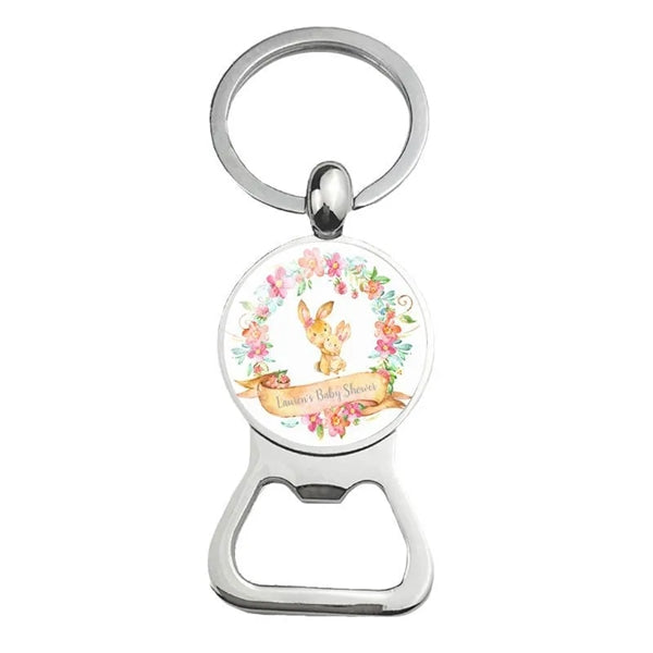 Happy Easter Bunny Beer Bottle Cap Opener Key Chain Ring