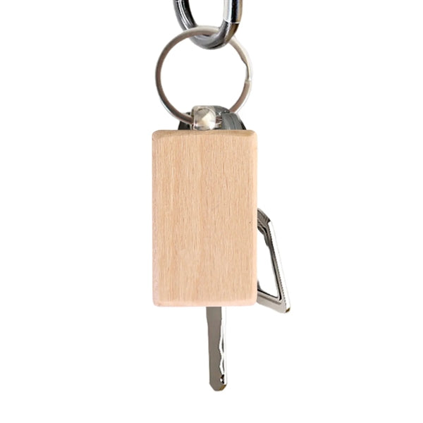 Wooden Rectangle Design Keychain