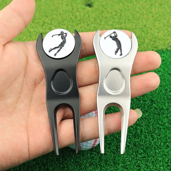 Portable Golf Green Divot Fork Metal