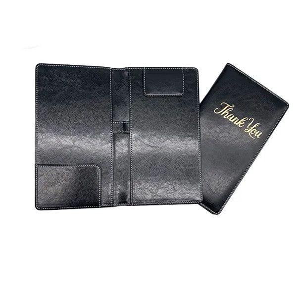 PU Leather Menu Folder Guest Check Presenter with Pen Clip