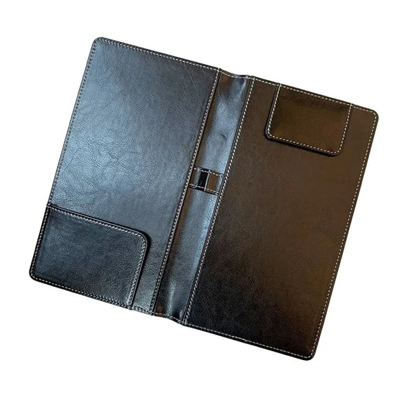 PU Leather Menu Folder Guest Check Presenter with Pen Clip