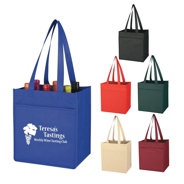 Non-Woven 6 Bottle Wine Tote Bag